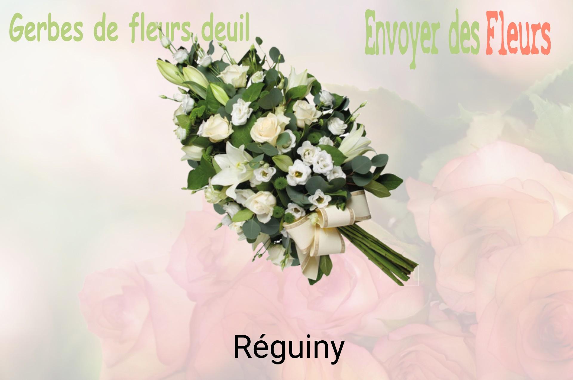 Gerbe de fleurs de deuil livrée à Réguiny